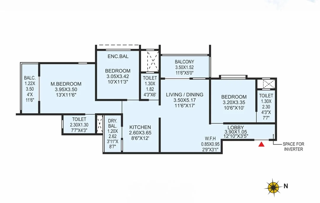 Navyam Ravet 3 BHK Floorplan